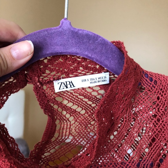 Zara Rust Crochet Top - Picture 2 of 3
